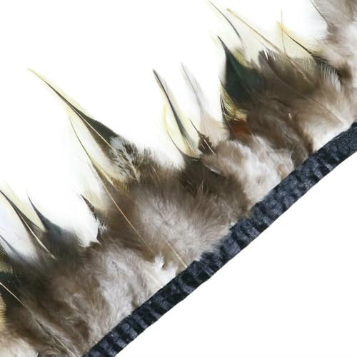 1 Meter natürliche Fasanenfedern, Besatz, Huhn, Pfauenfeder, Fransen für Kostüm, Kleidung, Nähen, Hochzeitszubehör von BXVXWKJXKR