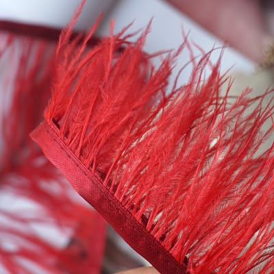 1 m bunter Strauß umwickelter Rand, handgefertigt, Rock-Manschette, Dekoration, Kleid, Stoff mit rotem Stoff von BXVXWKJXKR