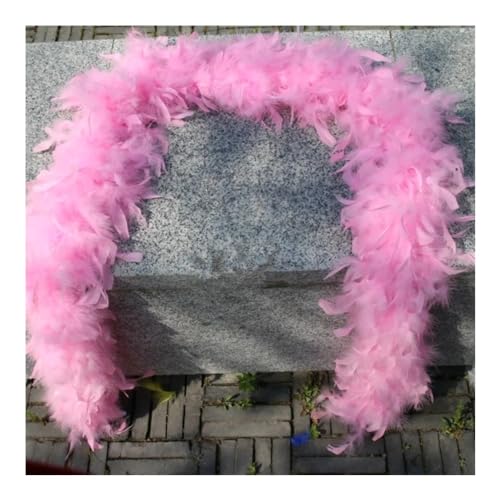 2 m dicke Truthahnfedern, Boa-Besatz, 80 g, Schal, Boas, Kleid, weiße Fasanenfedern zum Basteln, Tafelaufsatz für Tischdekoration, Nähzubehör (grün) von BXVXWKJXKR