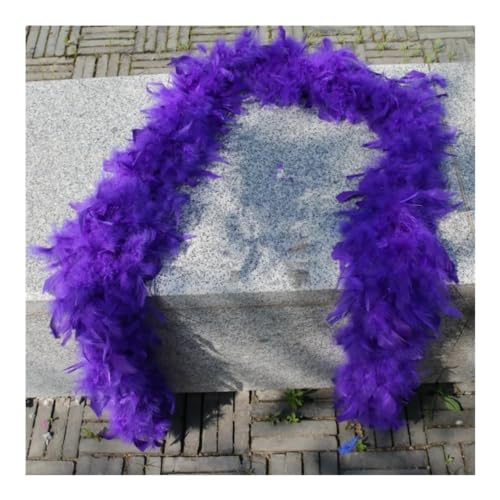 2 m dicke Truthahnfedern, Boa-Besatz, 80 g, Schal, Boas, Kleid, weiße Fasanenfedern zum Basteln, Tafelaufsatz für Tischdekoration, Nähzubehör (grün) von BXVXWKJXKR