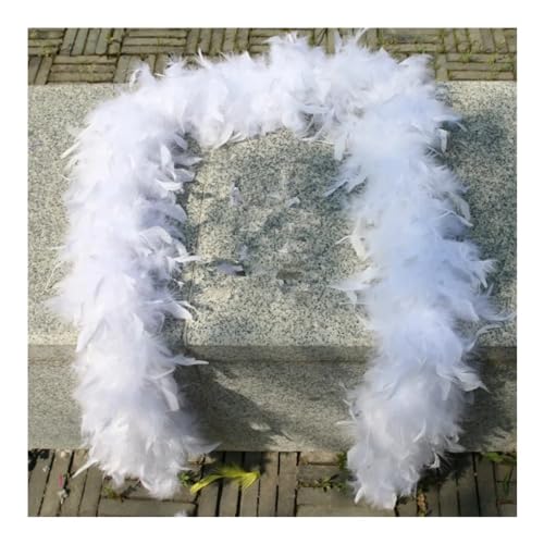 2 m dicke Truthahnfedern, Boa-Besatz, 80 g, Schal, Boas, Kleid, weiße Fasanenfedern zum Basteln, Tafelaufsatz für Tischdekoration, Nähzubehör (grün) von BXVXWKJXKR
