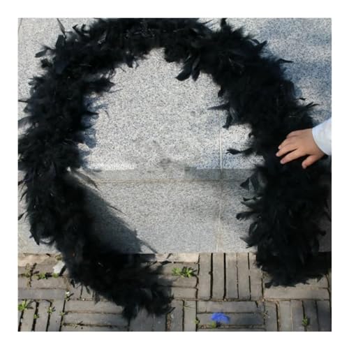 2 m dicke Truthahnfedern, Boa-Besatz, 80 g, Schal, Boas, Kleid, weiße Fasanenfedern zum Basteln, Tafelaufsatz für Tischdekoration, Nähzubehör (grün) von BXVXWKJXKR