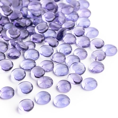 BXVXWKJXKR Bernstein-Glasmurmeln, 0,44 kg, flache Mini-Glasperlen ~ 150 Stück für Vasenfüller, Mancala-Edelsteine, Kieselsteine, Aquarium-Steine für Tisch, Aquarium, Heimdekoration, Bastelbedarf (1,3 von BXVXWKJXKR
