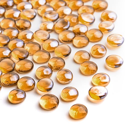 BXVXWKJXKR Bernstein-Glasmurmeln, 0,44 kg, flache Mini-Glasperlen ~ 150 Stück für Vasenfüller, Mancala-Edelsteine, Kieselsteine, Aquarium-Steine für Tisch, Aquarium, Heimdekoration, Bastelbedarf (1,3 BXVXWKJXKR Bernstein-Glasmurmeln, 0,44 kg, flache Mini-Glasperlen ~ 150 Stück für Vasenfüller, Mancala-Edelsteine, Kieselsteine, Aquarium-Steine für Tisch, Aquarium, Heimdekoration, Bastelbedarf (1,3 von BXVXWKJXKR