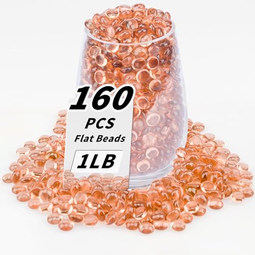 BXVXWKJXKR Flache Glasperlen, 450 g, Violett, 160–180 Stück, kleine Glasmurmeln, Mini-Flach, rund, Kieselsteine für Vasenfüller und Blumen, dekorative Edelsteine für Zuhause und Aquarium-Dekoration von BXVXWKJXKR