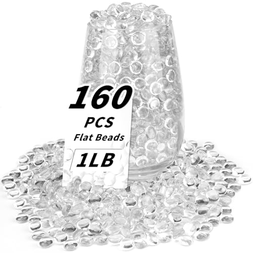 BXVXWKJXKR Flache Glasperlen, 450 g, Violett, 160–180 Stück, kleine Glasmurmeln, Mini-Flach, rund, Kieselsteine für Vasenfüller und Blumen, dekorative Edelsteine für Zuhause und Aquarium-Dekoration von BXVXWKJXKR