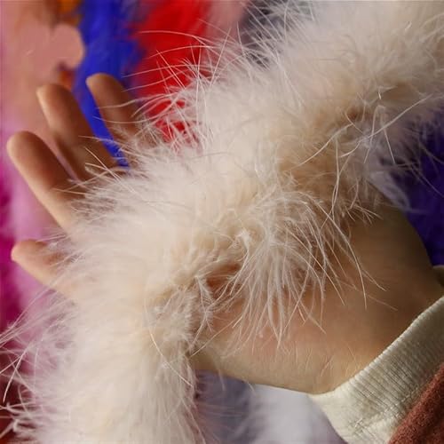 Bunte DIY-Streifen, bunte Plüsch-Wollstreifen, dekoratives Bekleidungszubehör, 1 Stück, 2 m, Weiß Bunte DIY-Streifen, bunte Plüsch-Wollstreifen, dekoratives Bekleidungszubehör, 1 Stück, 2 m, Weiß von BXVXWKJXKR