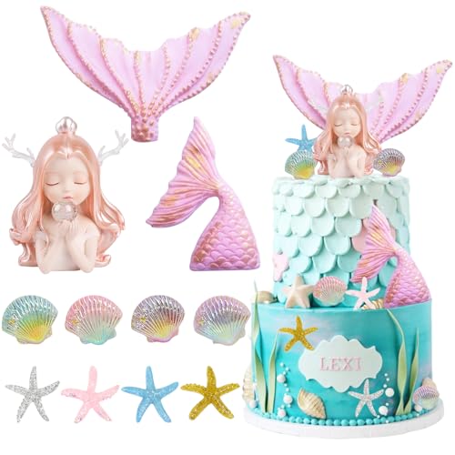 BXYIIGRU Meerjungfrau Kuchen Dekoration Unterwasser Ozean Geburtstag Dekoration Rosa Ball Cake Topper Meerjungfrau Figuren Tortendeko Geburtstag für Mädchen Junge Party Torten Deko BXYIIGRU Meerjungfrau Kuchen Dekoration Unterwasser Ozean Geburtstag Dekoration Rosa Ball Cake Topper Meerjungfrau Figuren Tortendeko Geburtstag für Mädchen Junge Party Torten Deko von BXYIIGRU
