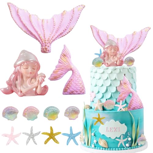 BXYIIGRU Meerjungfrau Kuchen Dekoration Unterwasser Ozean Geburtstag Dekoration Rosa Ball Cake Topper Meerjungfrau Figuren Tortendeko Geburtstag für Mädchen Junge Torten Deko BXYIIGRU Meerjungfrau Kuchen Dekoration Unterwasser Ozean Geburtstag Dekoration Rosa Ball Cake Topper Meerjungfrau Figuren Tortendeko Geburtstag für Mädchen Junge Torten Deko von BXYIIGRU
