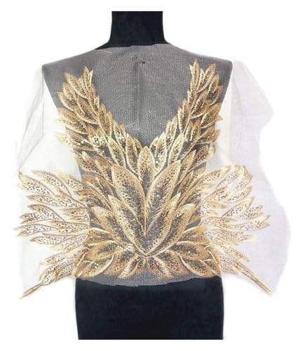 3D Stickerei Applique Blume, Applikation Netzbesatz Nähen Stoff Kragen Patch Motiv Hochzeitskleid Braut DIY Handwerk von BYALORTEX