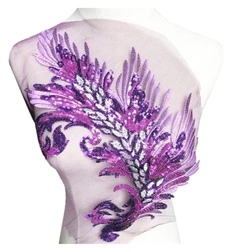 3D Stickerei Applique Blume, Pailletten Feder Stickerei Blume Stoff Spitze Applikation von BYALORTEX