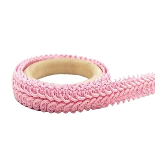 BYALORTEX Applique Stickerei Spitze Trim, 10 m 12 mm Tausendfüßler geflochtenes Spitzenband for DIY Handwerk Nähen Hochzeit Dekoration Multicolor(Pink) von BYALORTEX