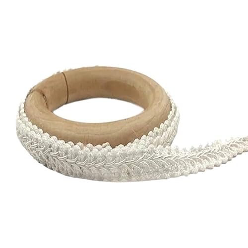 BYALORTEX Applique Stickerei Spitze Trim, 10 m 12 mm Tausendfüßler geflochtenes Spitzenband for DIY Handwerk Nähen Hochzeit Dekoration Multicolor(White) von BYALORTEX