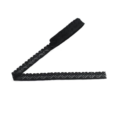BYALORTEX Applique Stickerei Spitze Trim, Elastisches Spitzenband, 4er-Pack, 4,4 m, 18 mm breit, Mehrfarbig(Black) von BYALORTEX