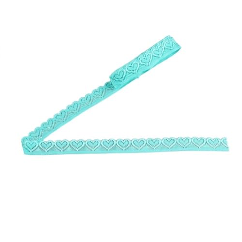BYALORTEX Applique Stickerei Spitze Trim, Elastisches Spitzenband, 4er-Pack, 4,4 m, 18 mm breit, Mehrfarbig(Blue) von BYALORTEX