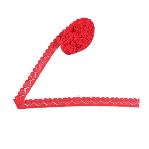 BYALORTEX Applique Stickerei Spitze Trim, Elastisches Spitzenband, 4er-Pack, 4,4 m, 18 mm breit, Mehrfarbig(Red) von BYALORTEX