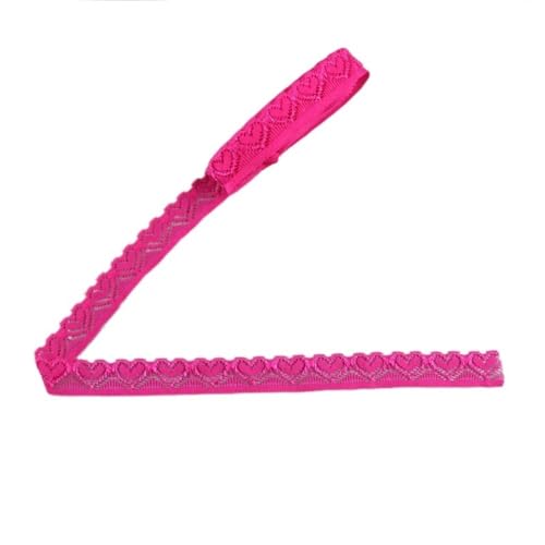 BYALORTEX Applique Stickerei Spitze Trim, Elastisches Spitzenband, 4er-Pack, 4,4 m, 18 mm breit, Mehrfarbig(Rose) von BYALORTEX