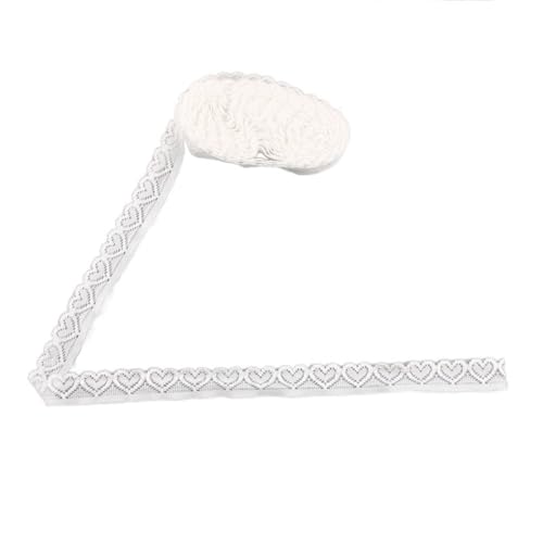 BYALORTEX Applique Stickerei Spitze Trim, Elastisches Spitzenband, 4er-Pack, 4,4 m, 18 mm breit, Mehrfarbig(White) von BYALORTEX