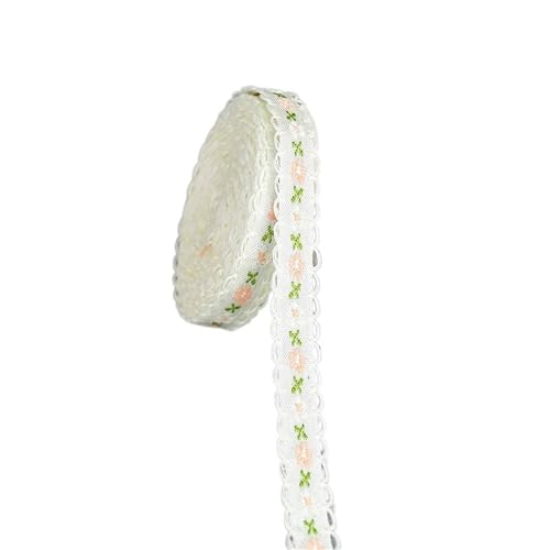 BYALORTEX Applique Stickerei Spitze Trim, Polyester-Spitzenband mit Blumenmuster, 12 mm, 4,5 m, 4 Stück(Style1) von BYALORTEX