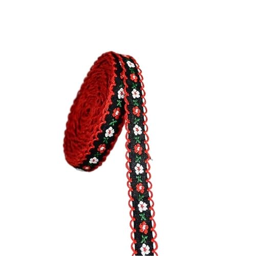 BYALORTEX Applique Stickerei Spitze Trim, Polyester-Spitzenband mit Blumenmuster, 12 mm, 4,5 m, 4 Stück(Style13) von BYALORTEX