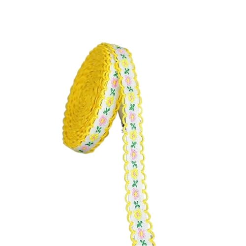 BYALORTEX Applique Stickerei Spitze Trim, Polyester-Spitzenband mit Blumenmuster, 12 mm, 4,5 m, 4 Stück(Style16) von BYALORTEX