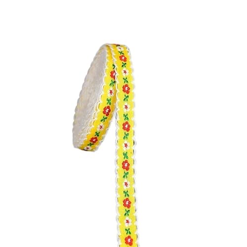 BYALORTEX Applique Stickerei Spitze Trim, Polyester-Spitzenband mit Blumenmuster, 12 mm, 4,5 m, 4 Stück(Style17) von BYALORTEX