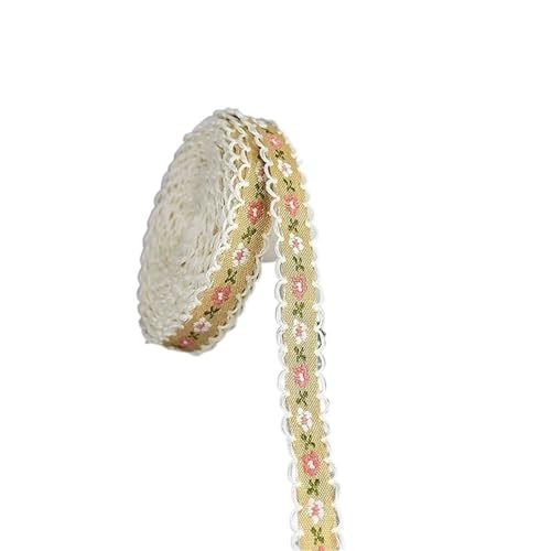 BYALORTEX Applique Stickerei Spitze Trim, Polyester-Spitzenband mit Blumenmuster, 12 mm, 4,5 m, 4 Stück(Style3) von BYALORTEX