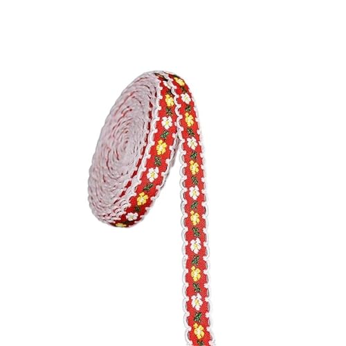 BYALORTEX Applique Stickerei Spitze Trim, Polyester-Spitzenband mit Blumenmuster, 12 mm, 4,5 m, 4 Stück(Style7) von BYALORTEX