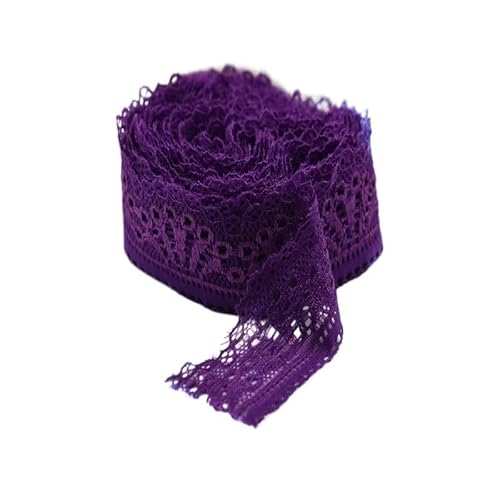 BYALORTEX Applique Stickerei Spitze Trim, Spitzenband, Stickereibesatz, Polyester, 30 mm Breite, Mehrfarbig, 1er- oder 2er-Pack, 5–10 Yards(Purple,10 Yards) von BYALORTEX