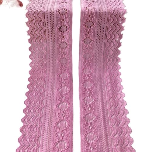 BYALORTEX Applique Stickerei Spitze Trim, Spitzenband, elastisch, 4 Stück, 5 Meter, Mehrfarbig(Dark Pink) von BYALORTEX