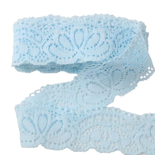 BYALORTEX Applique Stickerei Spitze Trim, Spitzenband 30mm Breite 10 Yards Polyester Mehrfarbig(Champagne) von BYALORTEX