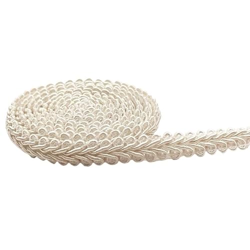 BYALORTEX Applique Stickerei Spitze Trim, Spitzenband 5 Meter 8mm Mehrfarbig(Beige) von BYALORTEX
