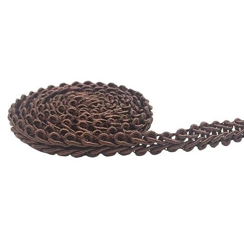 BYALORTEX Applique Stickerei Spitze Trim, Spitzenband 5 Meter 8mm Mehrfarbig(Coffee) von BYALORTEX