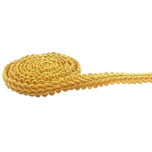 BYALORTEX Applique Stickerei Spitze Trim, Spitzenband 5 Meter 8mm Mehrfarbig(Dark Yellow) von BYALORTEX