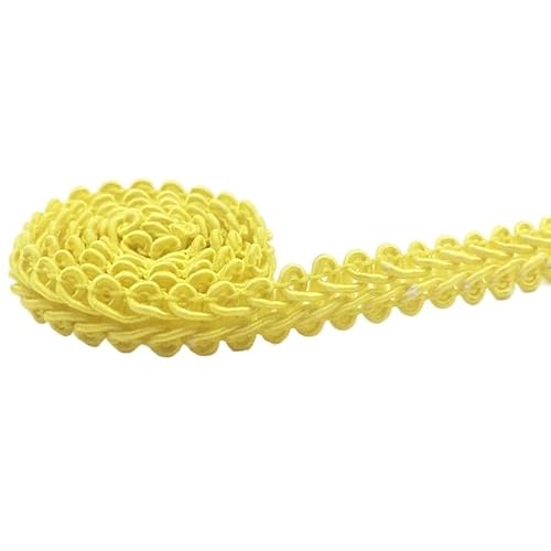 BYALORTEX Applique Stickerei Spitze Trim, Spitzenband 5 Meter 8mm Mehrfarbig(Light Yellow) von BYALORTEX