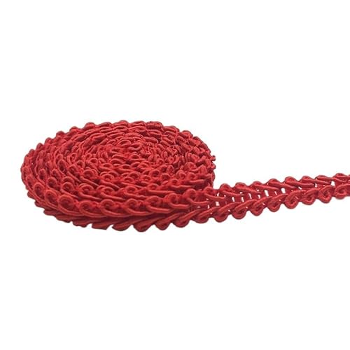 BYALORTEX Applique Stickerei Spitze Trim, Spitzenband 5 Meter 8mm Mehrfarbig(Red) von BYALORTEX