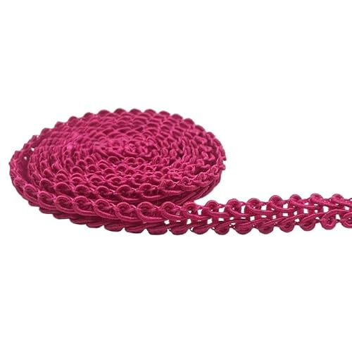 BYALORTEX Applique Stickerei Spitze Trim, Spitzenband 5 Meter 8mm Mehrfarbig(Rose Red) von BYALORTEX