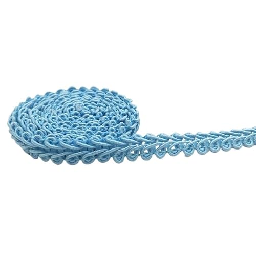 BYALORTEX Applique Stickerei Spitze Trim, Spitzenband 5 Meter 8mm Mehrfarbig(Sky Blue) von BYALORTEX