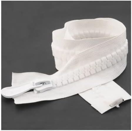 BYALORTEX Zip Fixer für Schneiderei, Harz-Reißverschluss, Kleidung, Schlafsack, Zelt, Tagesdecken, Nähzubehör(White,200cm) von BYALORTEX