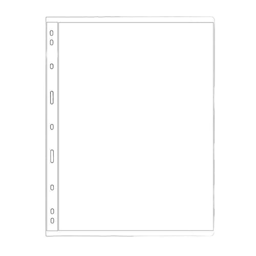 Briefmarkenalbum Einsteckbuch, Briefmarkenalbum-Seiten 9 Löcher 1 Reihe Transparent 21,5x28cm Packung mit 10, 20, 30 Blättern(21.5x28cmx20 pcs) von BYALORTEX