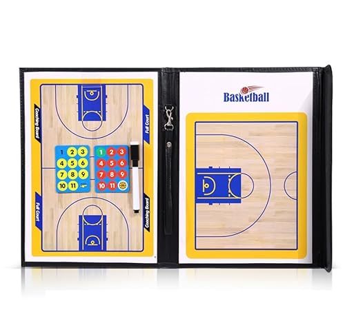Coaches Klemmbrett Kit, Magnetisches Fußball- und Basketball-Taktikbrett mit Schachfiguren und Marker(Basketball) von BYALORTEX