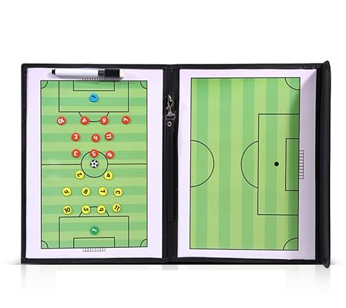 Coaches Klemmbrett Kit, Magnetisches Fußball- und Basketball-Taktikbrett mit Schachfiguren und Marker(Football) von BYALORTEX