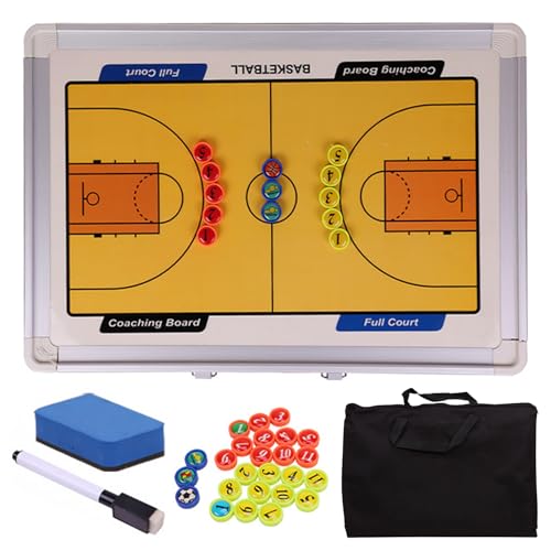 Coaches Klemmbrett Kit, Magnetisches Taktikbrett for Trainer, doppelseitig, Basketball/Fußball, Coaching-Klemmbrett-Set mit 25 Magneten, Markierstift, trocken abwischbarem Tragebeutel, 45 x 30,5 cm Coaches Klemmbrett Kit, Magnetisches Taktikbrett for Trainer, doppelseitig, Basketball/Fußball, Coaching-Klemmbrett-Set mit 25 Magneten, Markierstift, trocken abwischbarem Tragebeutel, 45 x 30,5 cm von BYALORTEX