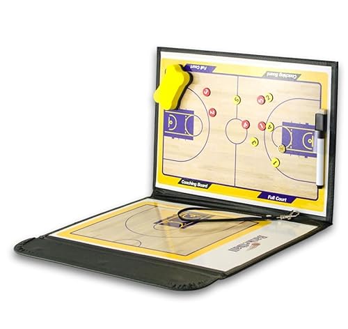 Coaches Klemmbrett Kit, Taktiktafel for Basketballtrainer mit Voll-/Halbfeldmarkierungen, schwarzes PU-Leder, 54 x 32 cm Coaches Klemmbrett Kit, Taktiktafel for Basketballtrainer mit Voll-/Halbfeldmarkierungen, schwarzes PU-Leder, 54 x 32 cm von BYALORTEX