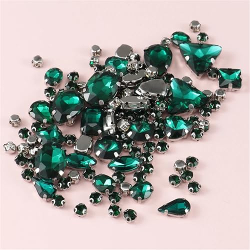 Crystal Flat Back Strasssteine, Strasssteine ​​mit flacher Rückseite, reflektierende Diamanten, Bastelbedarf, 130 Stück, for Aufnähen, Kristallsteine ​​für Hochzeitskleider, Schuhe, Taschen, DIY-Besat von BYALORTEX