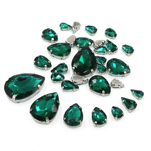 Crystal Flat Back Strasssteine, Strasssteine ​​zum Aufnähen mit flacher Rückseite, Glas, mehrfarbig, 20 Stück(Peacock En8) von BYALORTEX