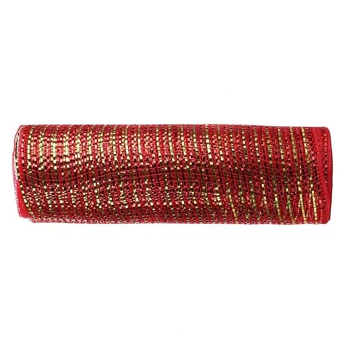 Deko-Mesh-Band, Mesh Garn Rolle Band Weihnachtsdekorationen Polyester Multicolor 36Yds x 10,24 Zoll(Color-a) von BYALORTEX