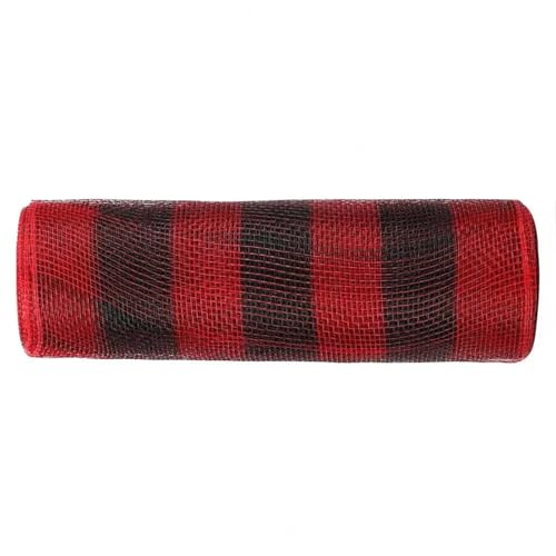 Deko-Mesh-Band, Mesh Garn Rolle Band Weihnachtsdekorationen Polyester Multicolor 36Yds x 10,24 Zoll(Color-e) von BYALORTEX