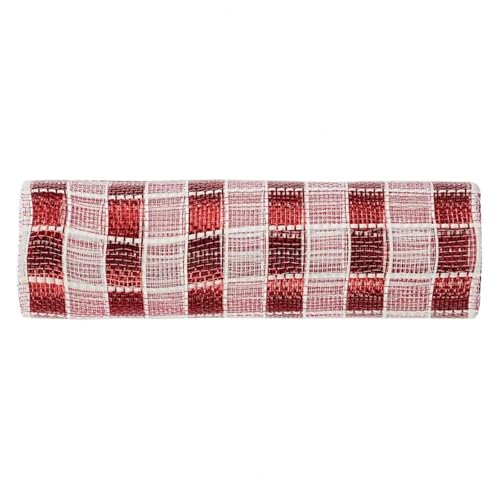 Deko-Mesh-Band, Mesh Garn Rolle Band Weihnachtsdekorationen Polyester Multicolor 36Yds x 10,24 Zoll(Color-g) von BYALORTEX