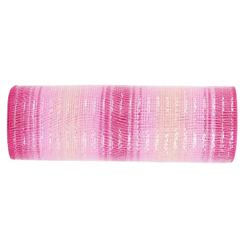 Deko-Mesh-Band, Mesh Garn Rolle Band Weihnachtsdekorationen Polyester Multicolor 36Yds x 10,24 Zoll(Color-h) von BYALORTEX